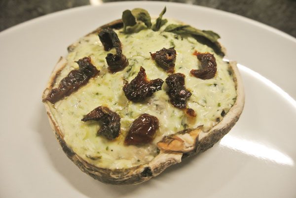 Champignons met pesto-kaas